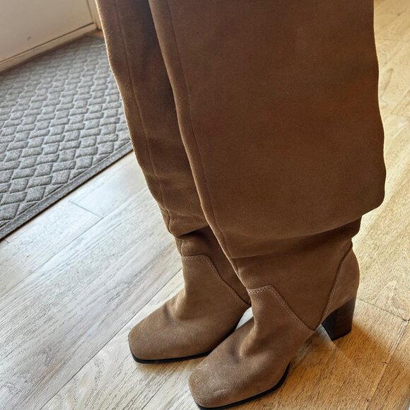 Zara Knee High Light Brown Slouchy Boots - Picture 7 of 8